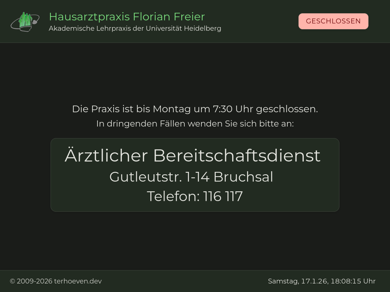 Hausarztpraxis Florian Freier - InfoScreen X Display